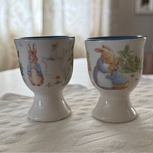 Beatrix Potter Peter Rabbit Ceramic Egg Cups - Blue and White 2024